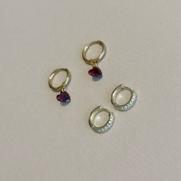 Heart hoop earrings M1079 - Picture 1 of 3